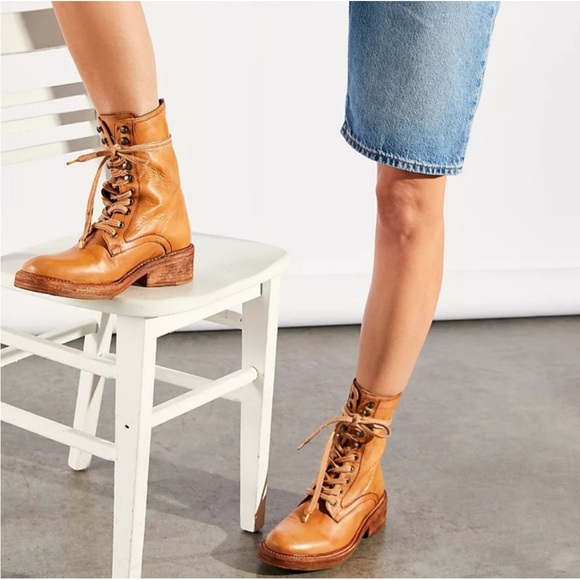 FREE PEOPLE SANTA FE LACE UP BOOT ON LIGHT HONEY 37(7/8) - Picture 4 of 12